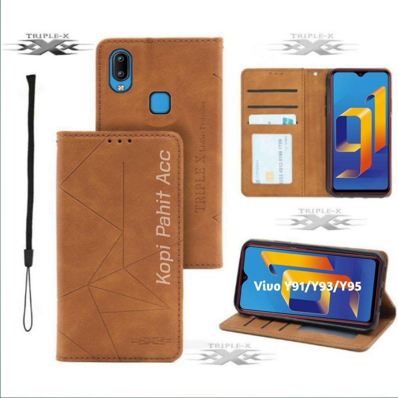 Case Vivo Y91 Y93 Y95 1816 1817 1820 1811 1814 1815 1807 Flip Cover Wallet Sarung Hp Casing Dompet F