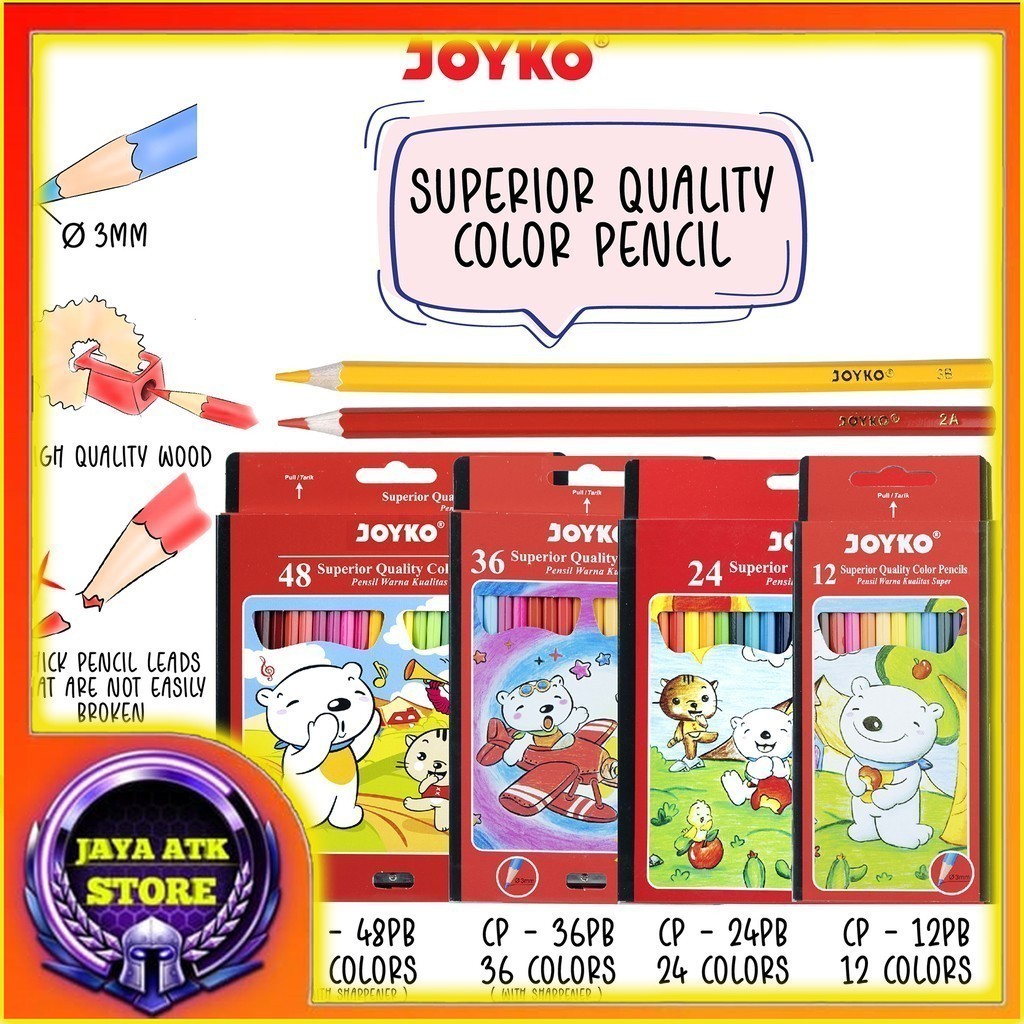 

Joyko Pensil Warna Superior Quality Color Pencils Hexagonal Grip PB