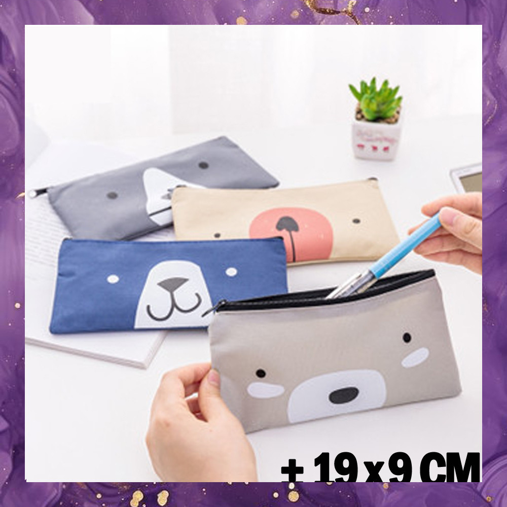 

(SBA) Tempat Pensil Pulpen Kain Kanvas Karakter Hewan Lucu Serbaguna AT0722A0