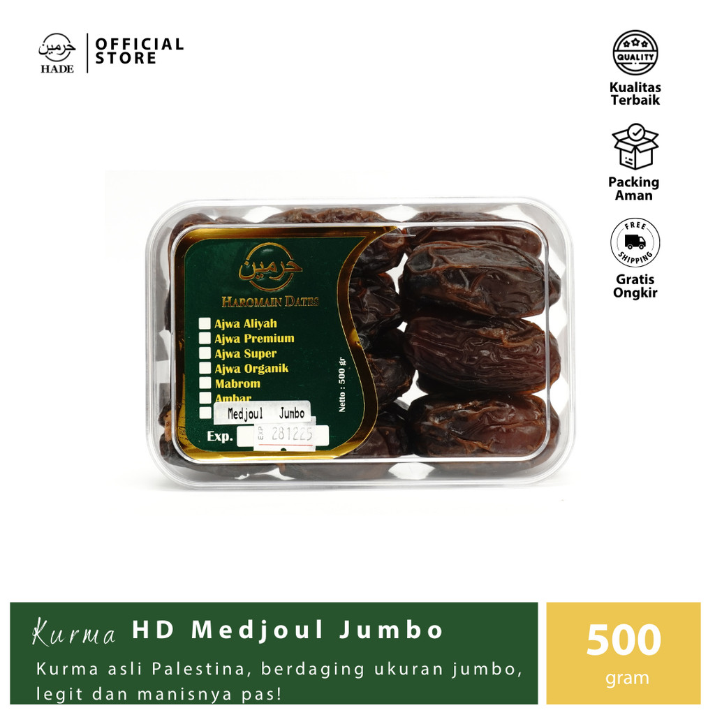 

Haromain Dates - Kurma Medjoul Jumbo - 500gr