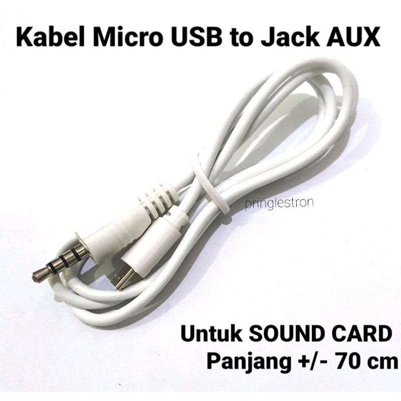 Kabel Micro USB to Jack AUX soundcard v8 v8s plus