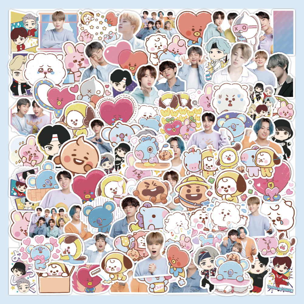 

60pcs Bulletproof Youth Group Star Stickers Should Support Surrounding Poster Stickers