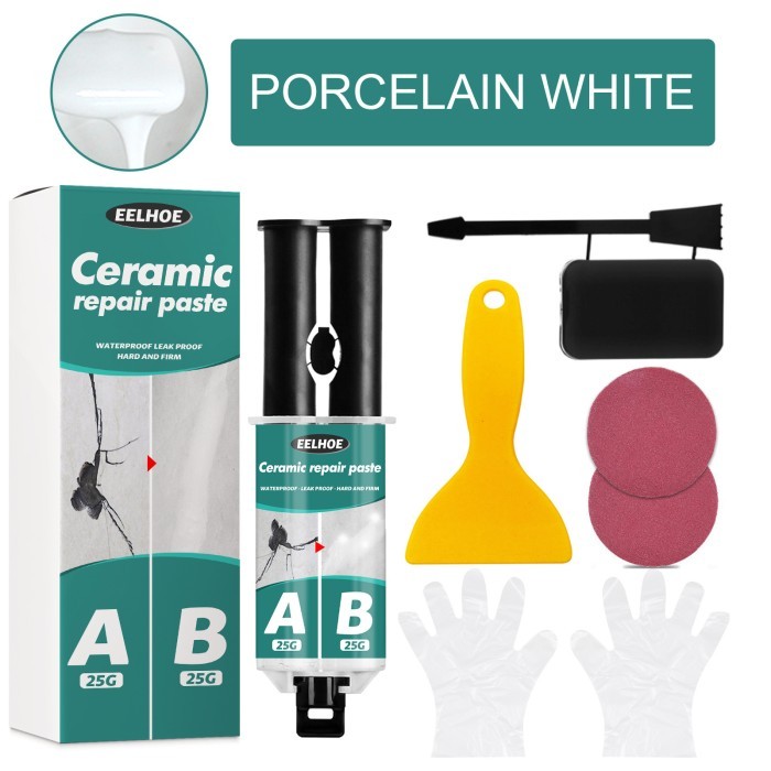 Ceramic Reapair Paste Lem Perbaikan Perekat Ubin Lantai Toilet Pecah - Putih