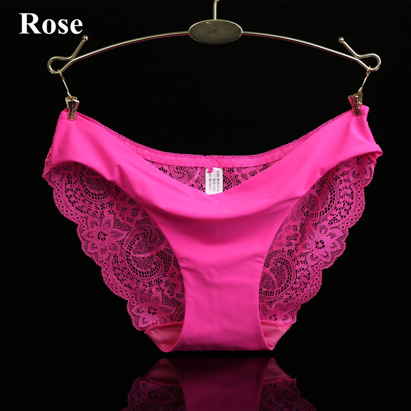 1 PC Women Sexy Knickers Bikini Hollow Flower Lace Thongs Lingerie V-string Panty Underwear Female