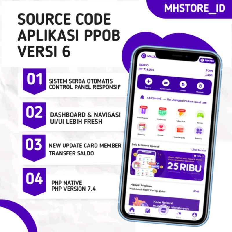 SOURCE CODE PPOB V6 | APLIKASI PULSA | APLIKASI PPOB