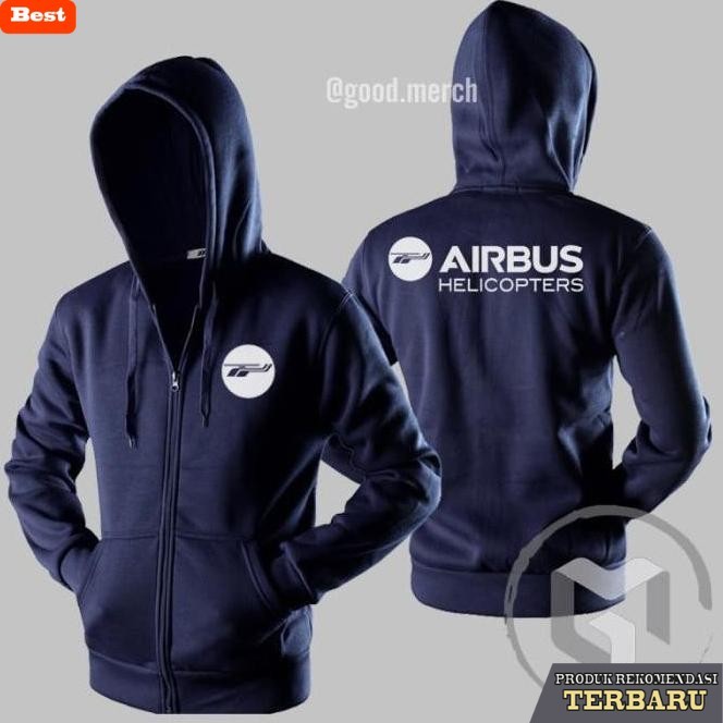 hoodie pria keren Jaket Sweater Airbus Helicopters Hoodie Distro Pria Zipper Fleece - Navy, M