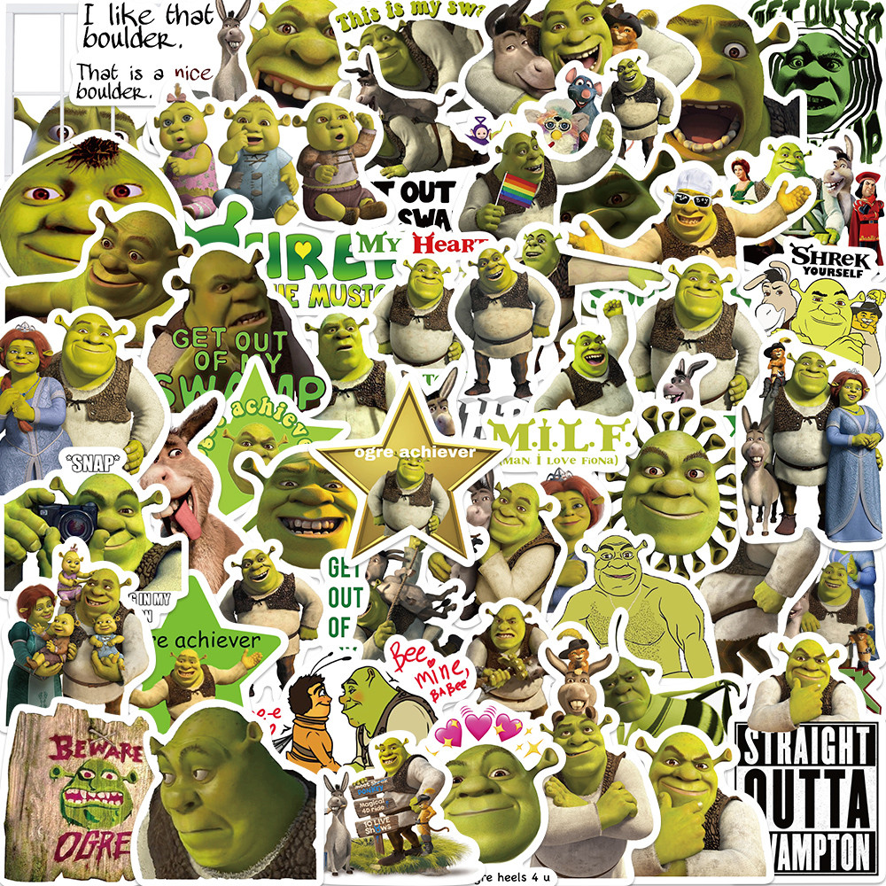 

52pcs Cartoon Monster Shrek Graffiti Sticker DIY Suitcase Laptop Suitcase Guitar Star Sticker Waterproof Decals