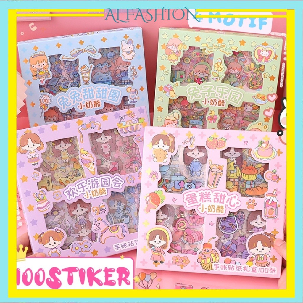 

ALFS Sticker Waterproof Sticker Momo Stiker Lucu Dapat Box Isi 100 Lembar Bisa COD