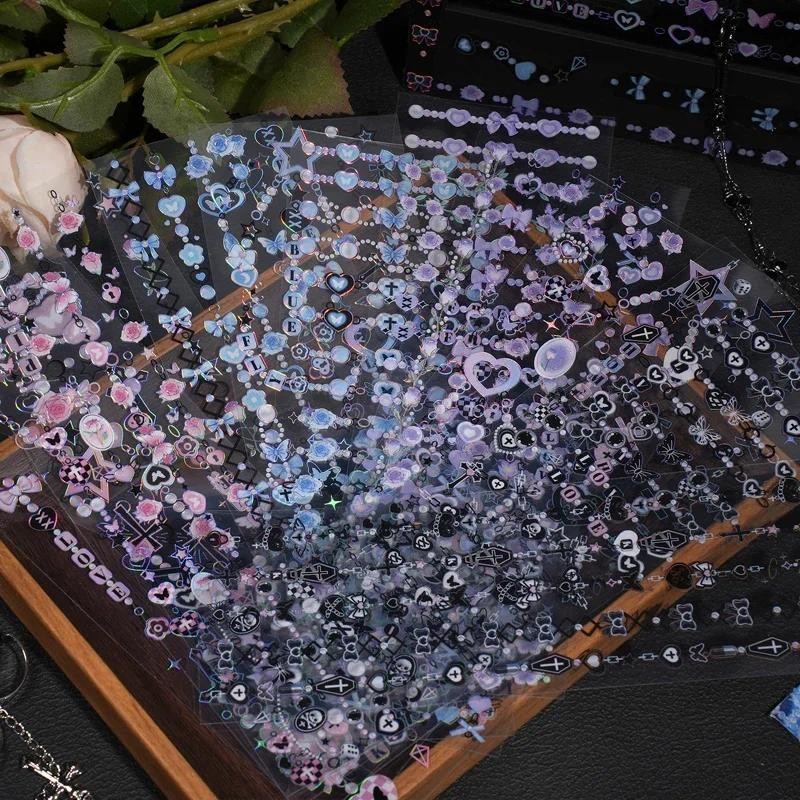 

Journamm 3pcs/pack Aesthetics Frame Decor Stickers DIY CUT Collage Scrapbooking Materials Waterproof PET Sticker Stationery