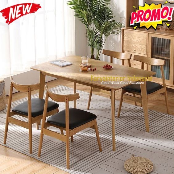 Set Kursi Meja Makan Jati 4 Kursi Cafe 1 Meja Cafe Karya Interior