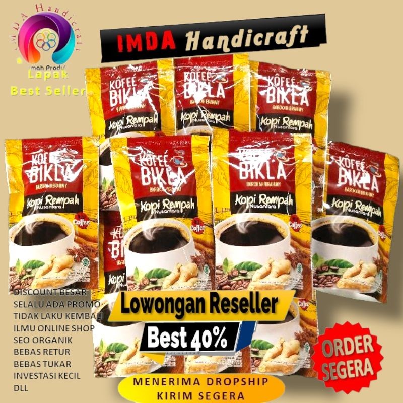 

IMDA HANDICRAFT PAKET 100 PCS KOPI BIKLA REMPAH ASLI ROBUSTA JEMBER 125 GRAM