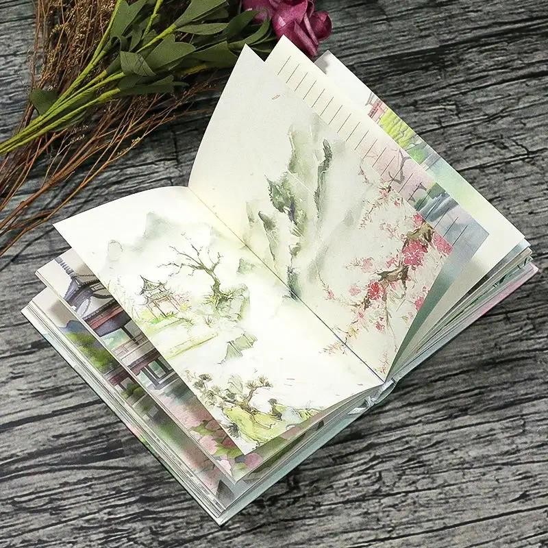 

New Retro Color Page Illustration Creative Notebook Student Manual Notepad Notebook A5