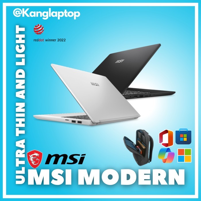 Msi Modern 14 Core i5 1235U i3 1215U 512GB W11+OHS 14.0FHD IPS Backlit - CORE I3 8/256