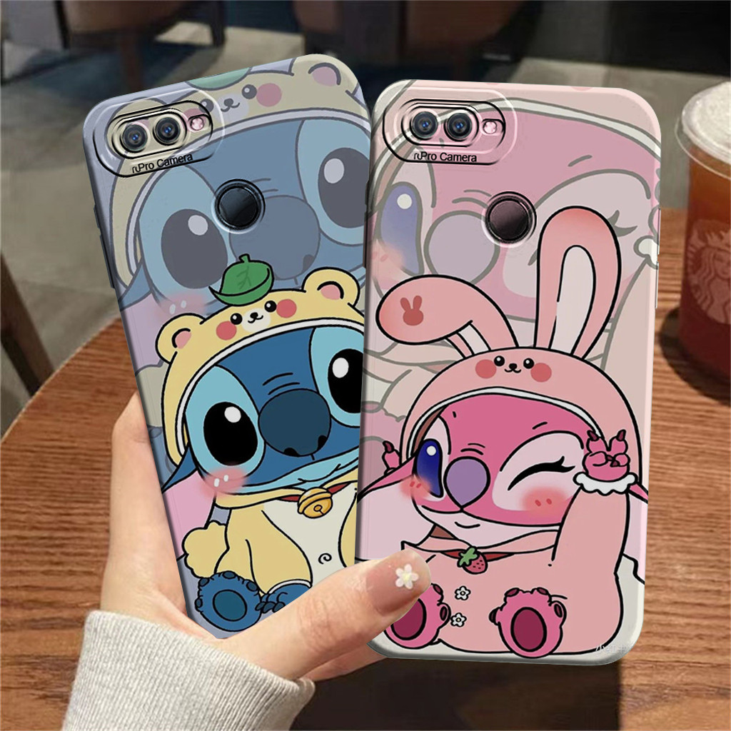 Sillikon Oppo A7 A5S A12 A3S A1K C2 Case Pelindung Camera Motif Stitch