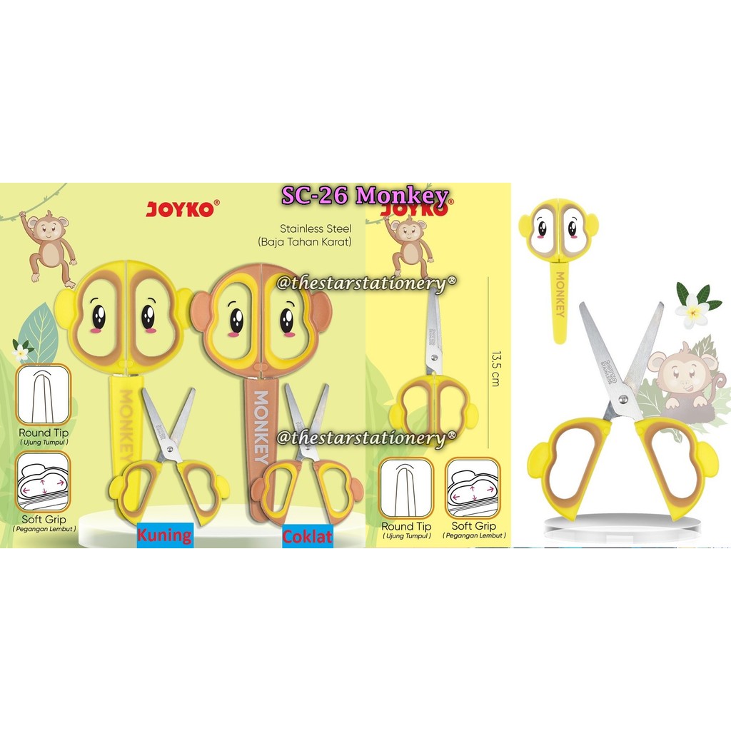 

(1 Biji) Gunting JOYKO SC-26 Monkey / Gunting Scissors Joyko SC-26 Monkey
