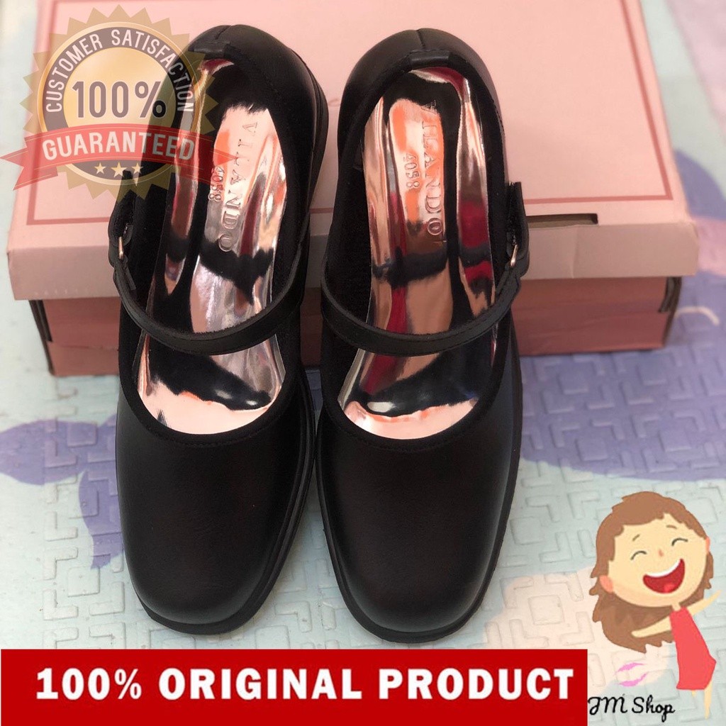 BAHAN PREMIUM / SEPATU PANTOFEL WANITA VILANDO | Pansus | Sekolah | Paskibra | PDH Hitam 100% ORI