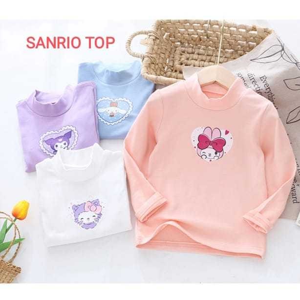 BAJUKIDDIE SANRIO TOP BAJU ATASAN LENGAN PANJANG ANAK CEWEK FASHION  ALA KOREA LUCU