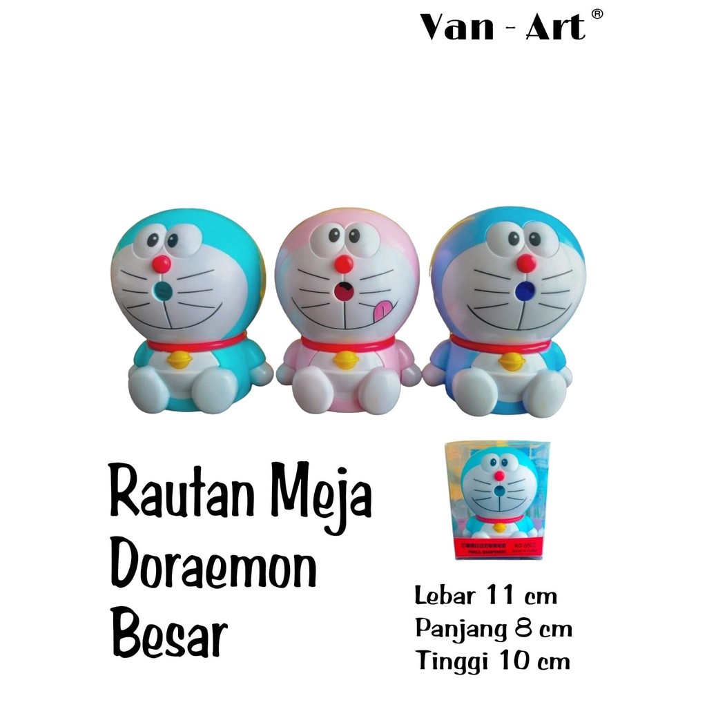 (COD) Rautan putar meja putar karkater Doraemon BESAR, rautan pensil, rautan meja, karakter doraemon
