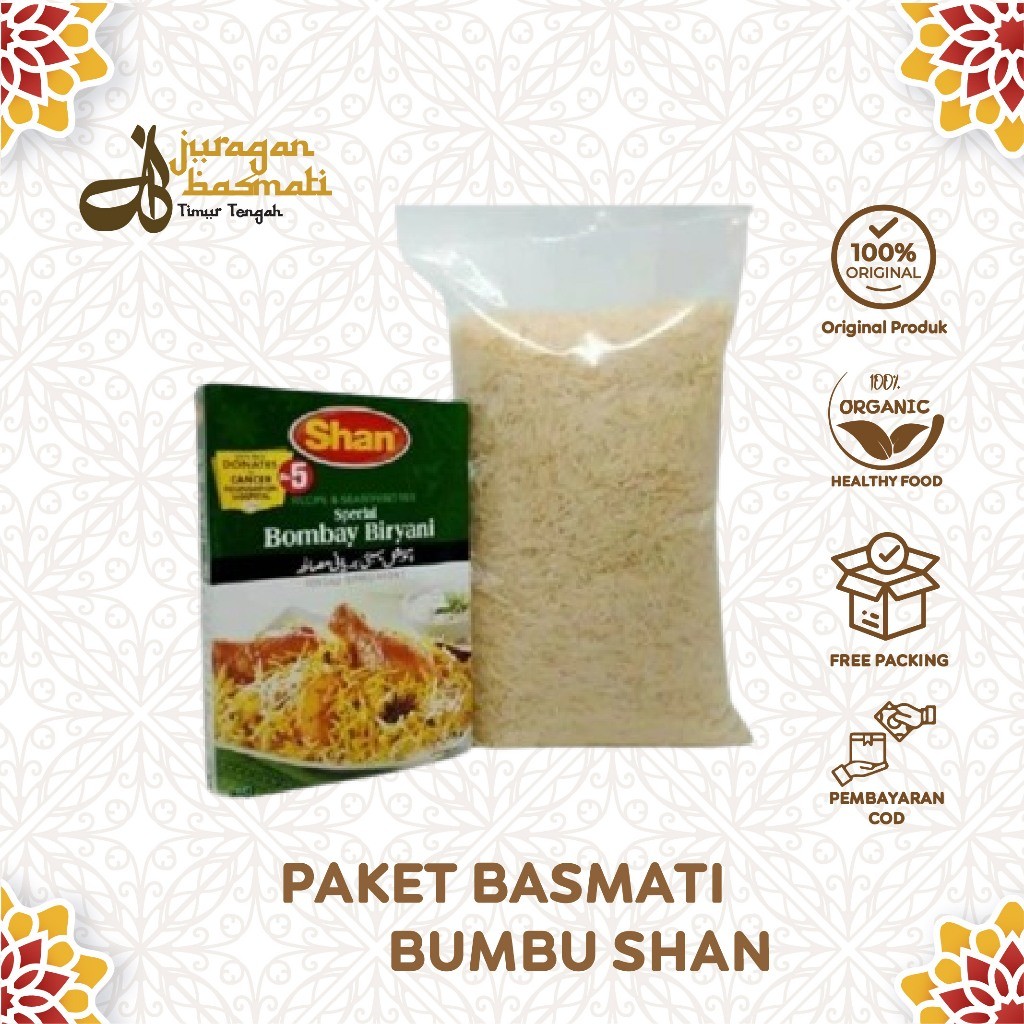 

PAKET BERAS BASMATI 1KG & BUMBU BERYANI