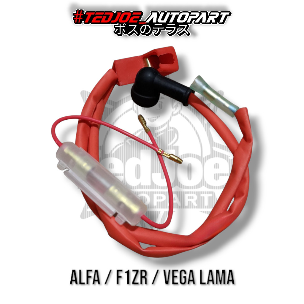Kabel Aki Positif + Rumah Sikring Tabung Motor Yamaha Alfa F1ZR Vega R Lama Kabel Accu Positip Set K