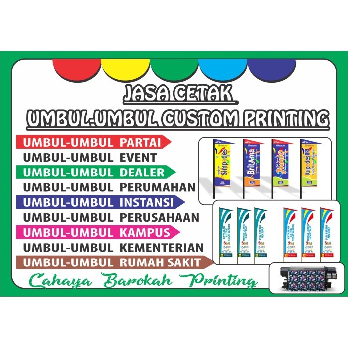 Jasa Cetak umbul-umbul Custom /spanduk kain/Printing Fulll - TC IMPORT, 200*80 cm