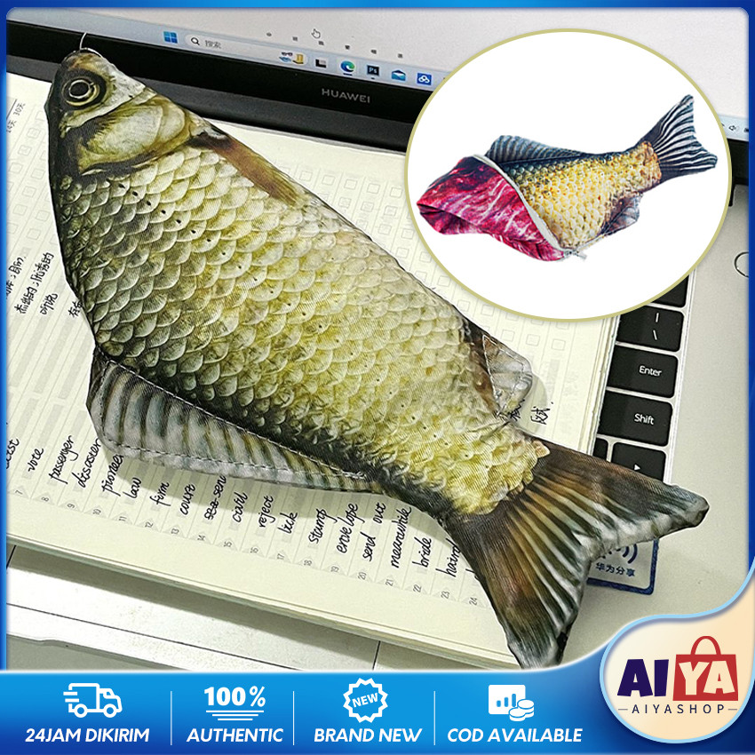 

Tempat Pensil Ikan Soft Pouch Pensil Pencil Case / Kotak Pensil / Tepak / Wadah Pensil Pouch Alat Tulis Premium Unik 29x8cm