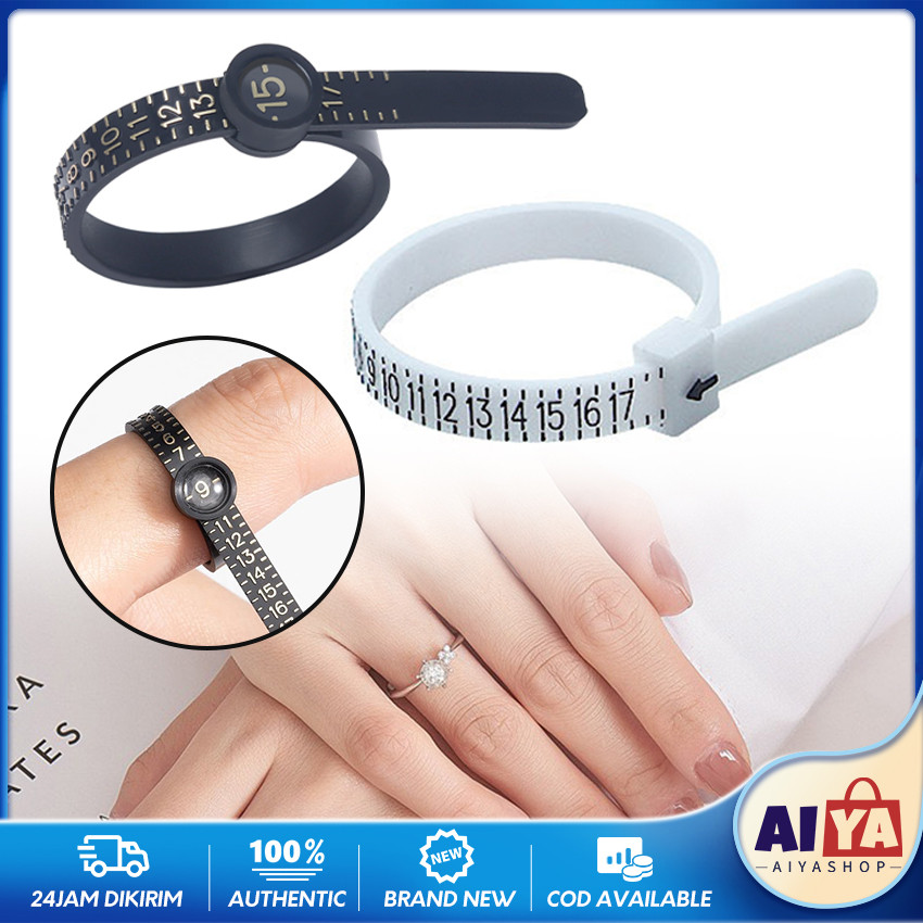 Alat Ukur Cincin Ring Size Pengukur Jari Pria Wanita Ring Sizer Hk Dengan Kaca Pembesar
