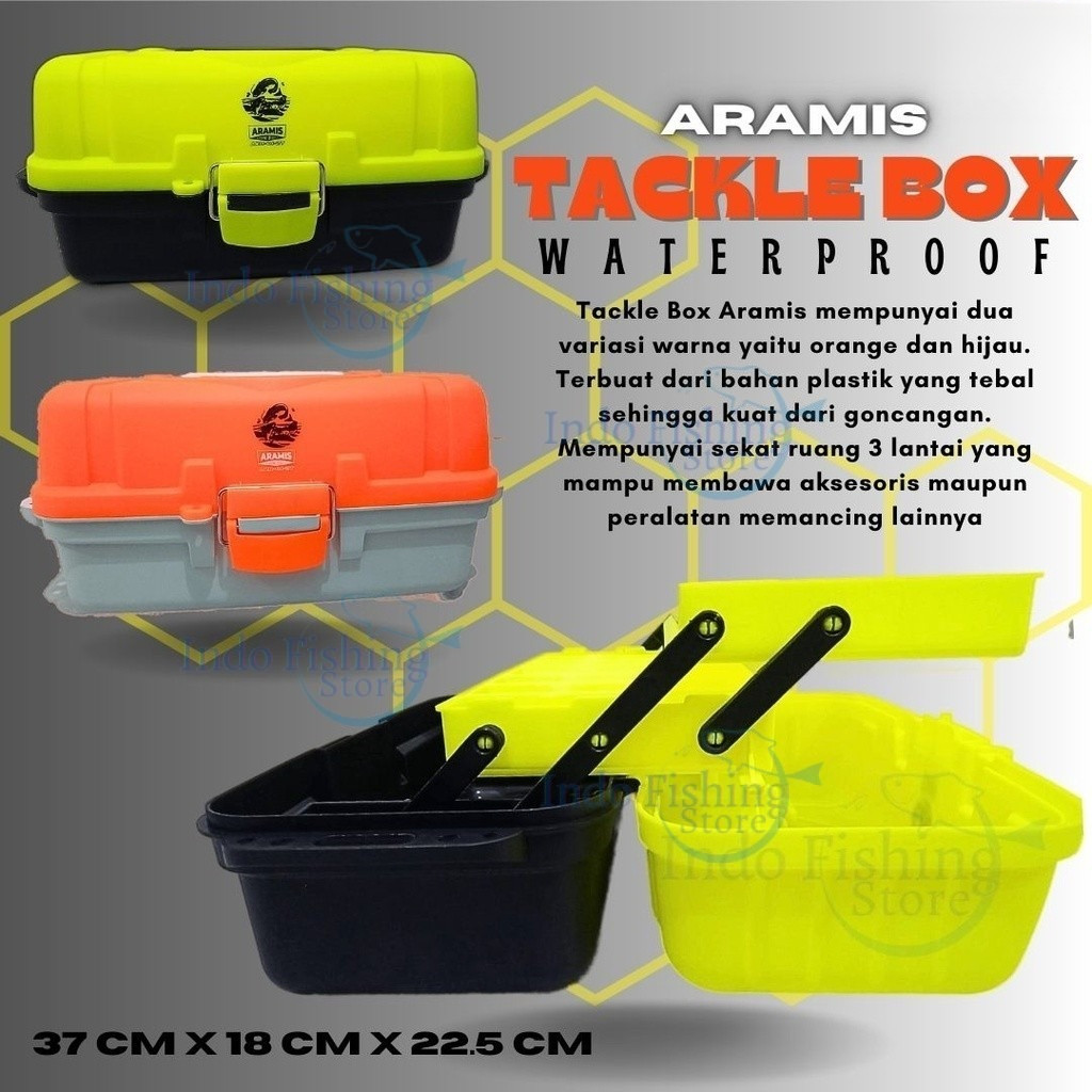Indoraya.id Tackle Box 6200 Aramis Kotak Alat Perkakas Mancing 3 Tingkat Tiga Susun