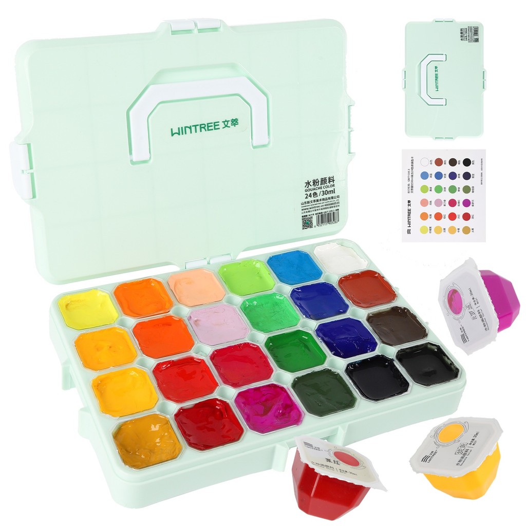 

24 Colors 30ml Jelly Cup Gouache for Adults Rich Pigmented Creamy Texture Non-Toxic Water-Based Paint for Art Illustration