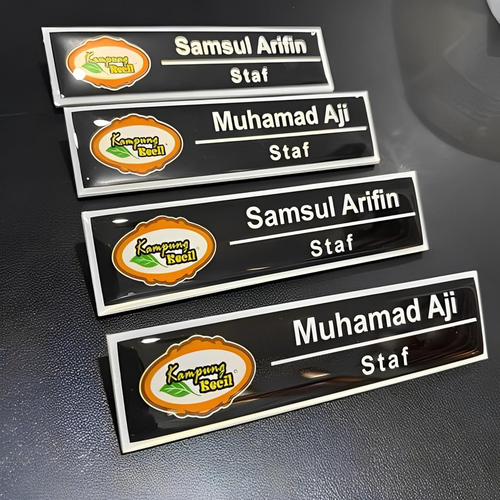 Name Tag Nama Dada Magnet Peniti Kuningan & Akrilik Resin - Satpam ,Guru, Dokter Perawat Bidan Apote