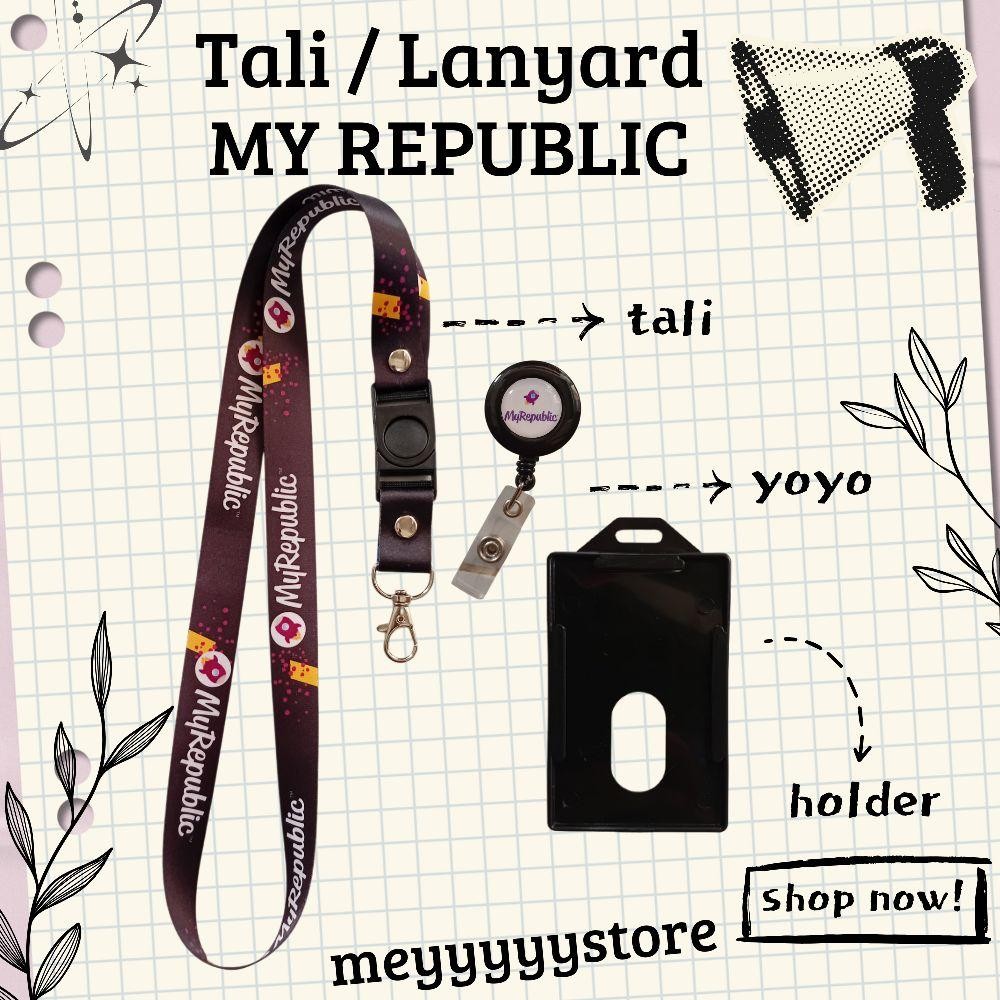 

READYYY Tali ID CARD MY REPUBLIC Hitam / Lanyard MY REPUBLIC [STOCK MELIMPAH] Termurahhh Harga Grosir!