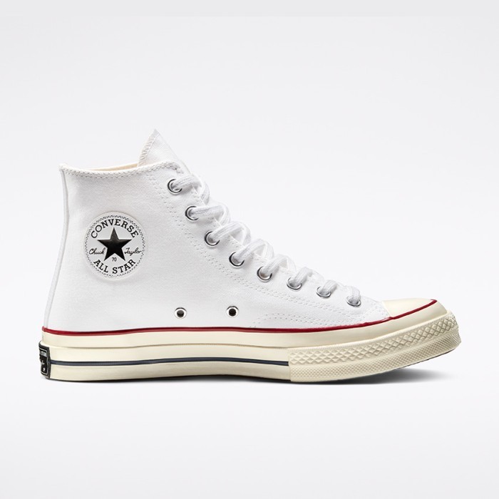 Sepatu Sneakers Pria Converse Chuck 70 High White White Egret Original 162056C