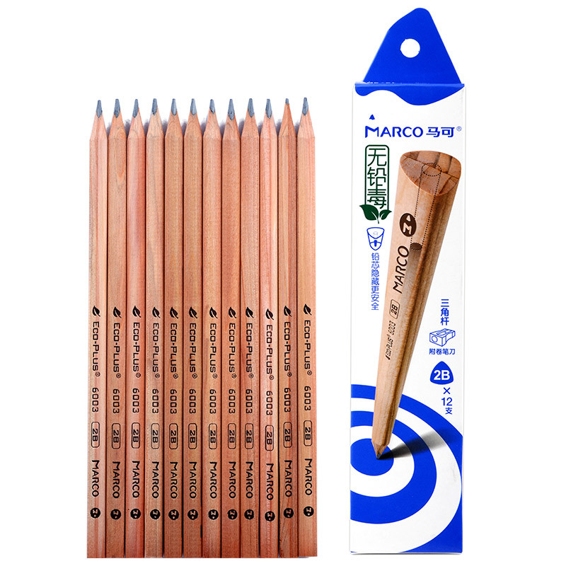 

Marco Triangle Sketch Writing Pencil Students Professional Stationery Supplies for Beginner