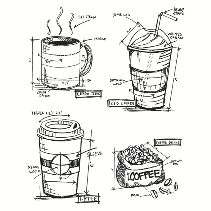 

Coffee Cup Transparent Silicone Finished Stamp DIY Scrapbooking Journal Rubber Coloring Embossed Stencils Decoration Reusable