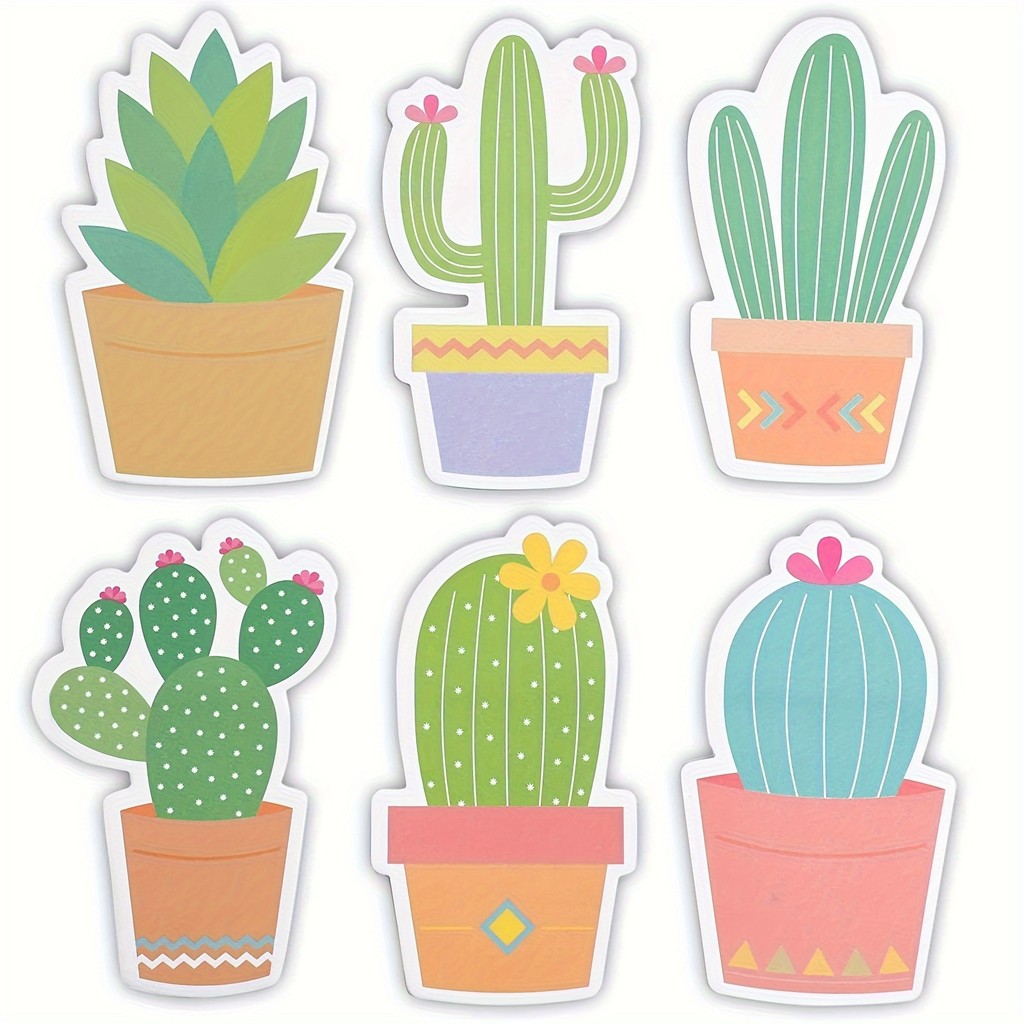 

6 PCS Cactus Sticky Notes, Cute Office Stationery with Sticky Notes Teacher Appreciation Fun Gifts, Fun Desk Accessories