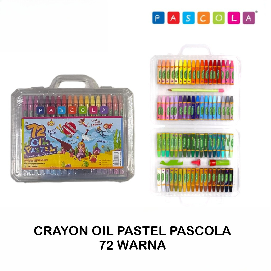 Crayon / Oil Pastel Pascola Isi 72 Warna - Pascola Crayon 72 Warna Oil Pastel