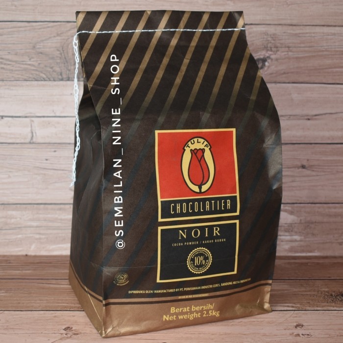 

Tulip NOIR BLACK Cocoa Powder 2,5 KG Bubuk Coklat Hitam Arang Charcoal