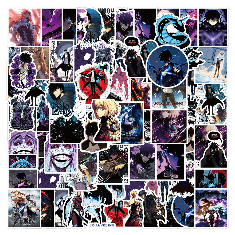 

10/30/50pcs Sung Jin Woo Solo Leveling Stickers Cool Anime Sticker Decal Decoration Stationery Skateboard Phone Suitcase Decals