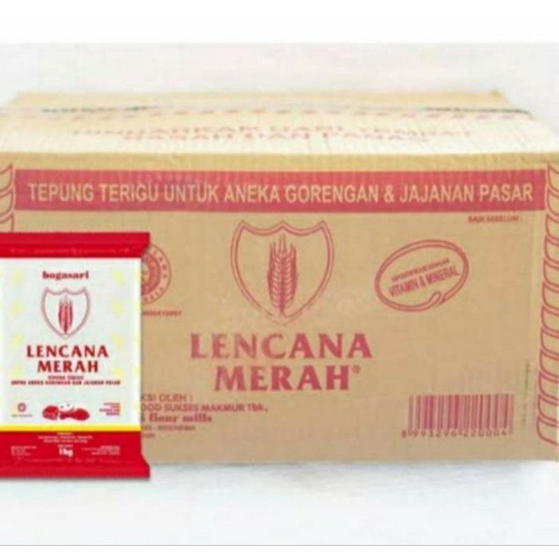 

TEPUNG TERIGU LENCANA MERAH 1 kg DUS ISI 12