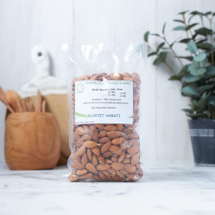 

500gr Kacang Almond MENTAH Premium Utuh - Whole Raw Almond - Size Besar 27-30 - Mentah - Mentah