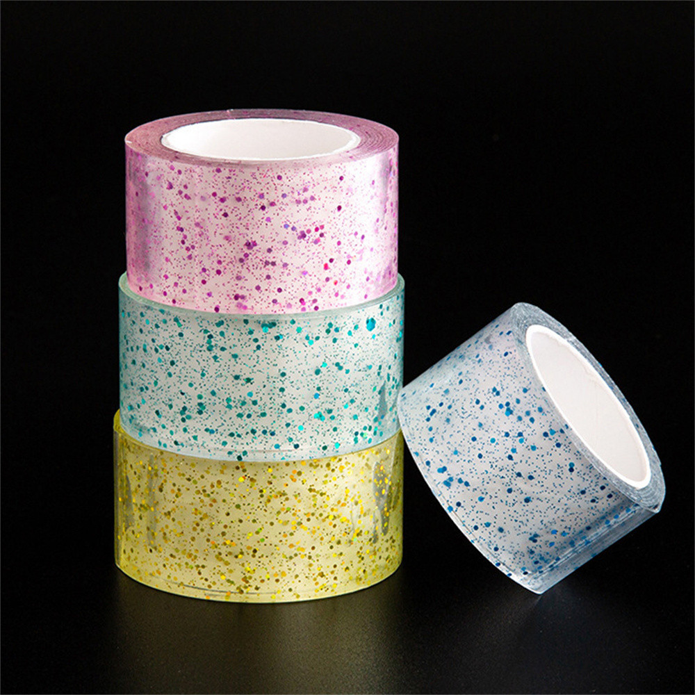 

Adhesive Blowable Bubble Tapes Colorful Glitter Double-Sided High Sticky Nano Bubble Tape y Craft Making Pinch Bubbles