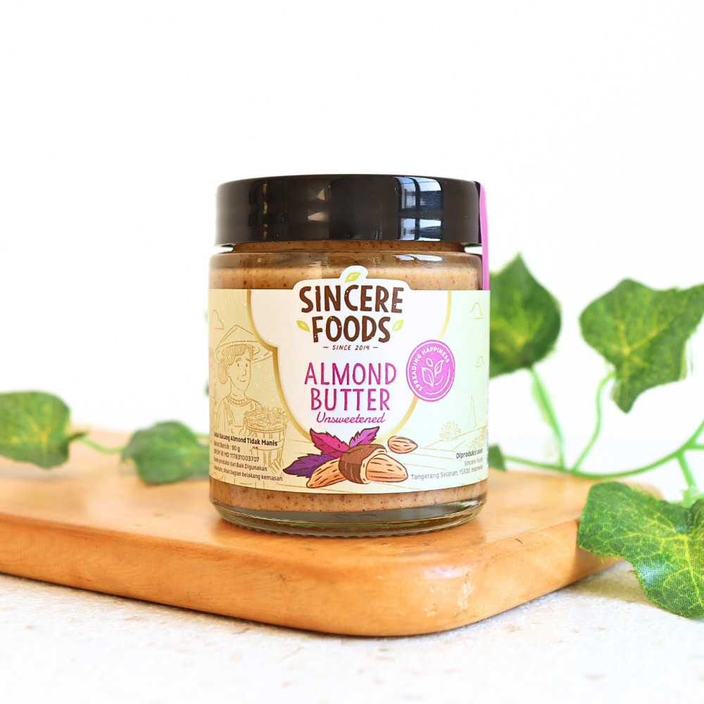 

90g Almond Butter Unsweetened Selai Kacang Almond - Sincere Foods