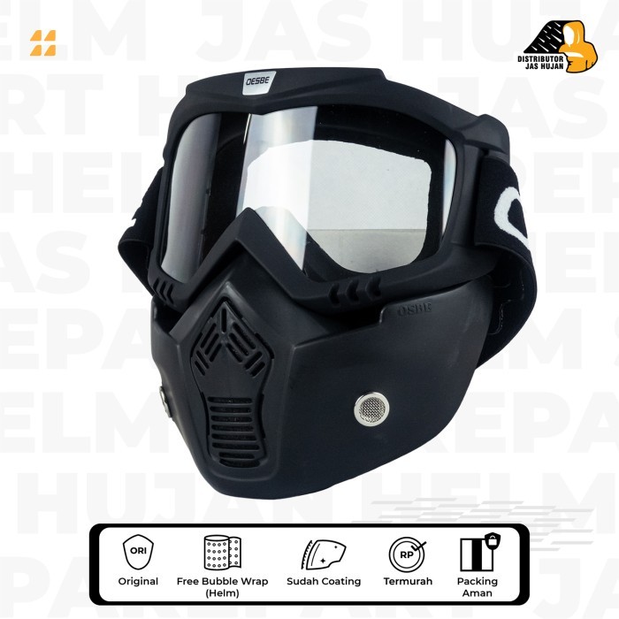 Goggle Mask OSBE Mat black - Clear/transparant