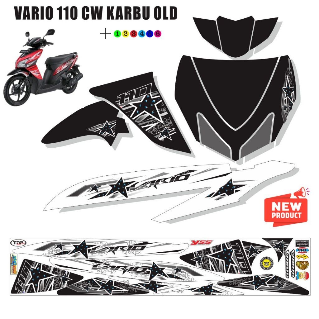 STRIPING VARIO CW 110 KARBU OLD STIKER LIS BINTANG DEKAL