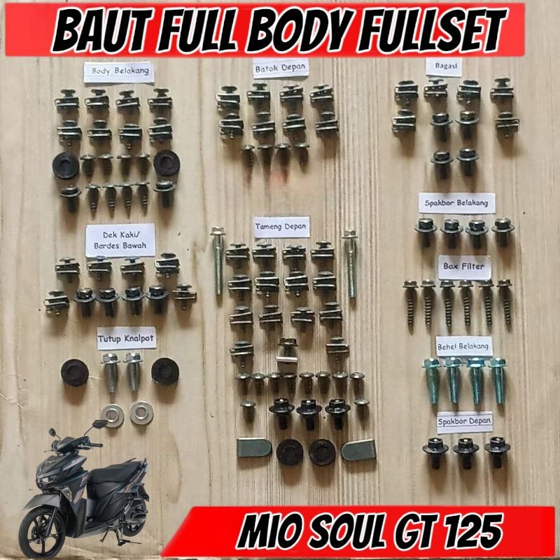 COD Baut Full Set Cover Body Yamaha Mio Soul GT 125 / Baut Full Body Mio soul GT 125
