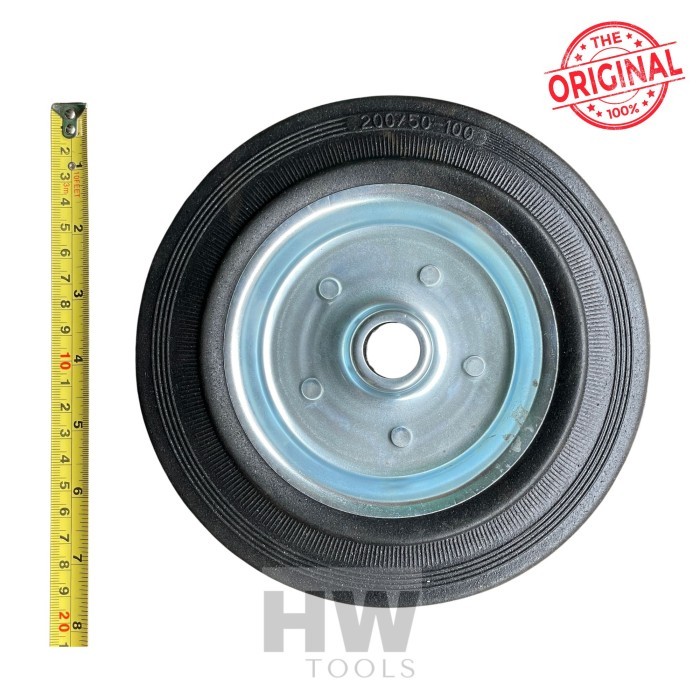 Roda Karet Troli 8 Inch Roda Saja Roda Gerobak Etalase Lori Steling Kastor Rubber Caster 8" Wheel On