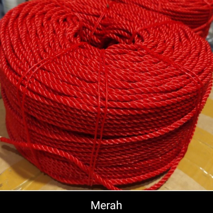 

tali tambang plastik 3mm roll - Merah
