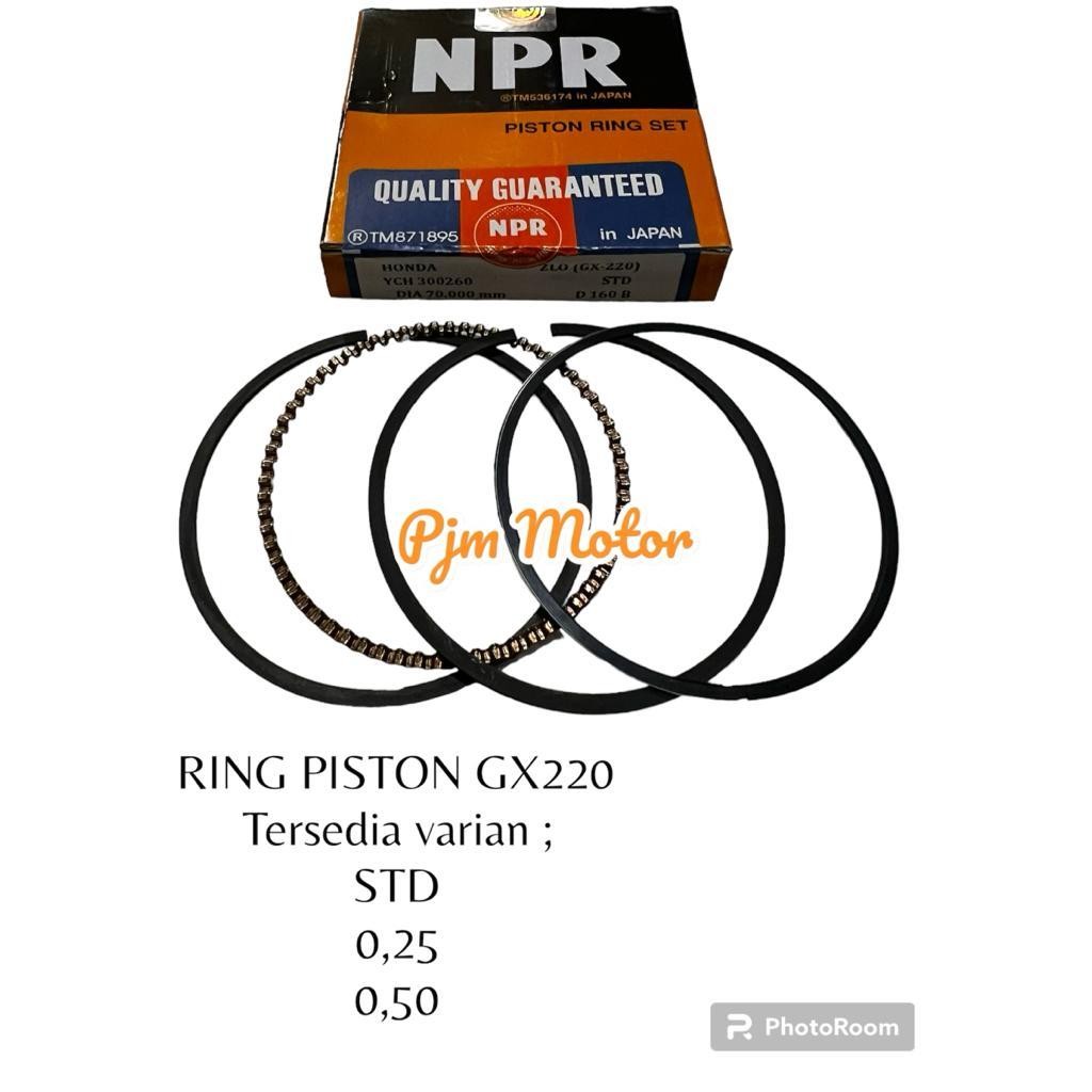 

GX220 ring piston reng seher mesin pengerak dan genset 4800 watt 8HP MEREK NPR amplas