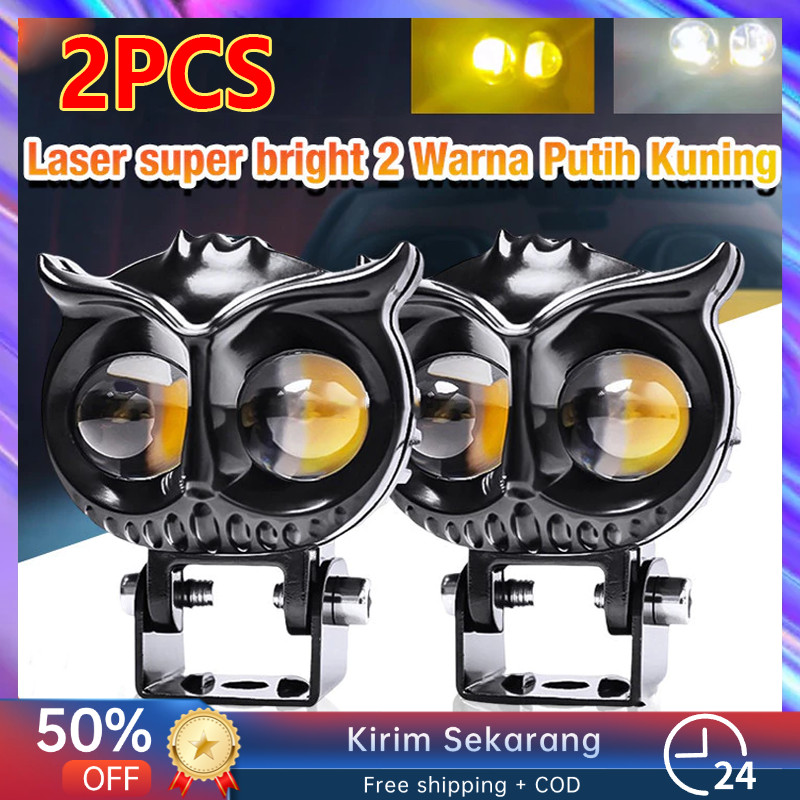 Lampu Tembak Motor Mobil /lampu Sorot Led/lampu Sorot Owl 2 Led Dc 12-24v 40w Cahaya Kuning-putih/la
