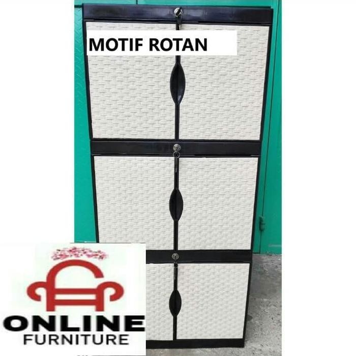 Lemari plastik / lemari pakaian rak serbaguna ssn 3KUNCI DIAMOND - Putih